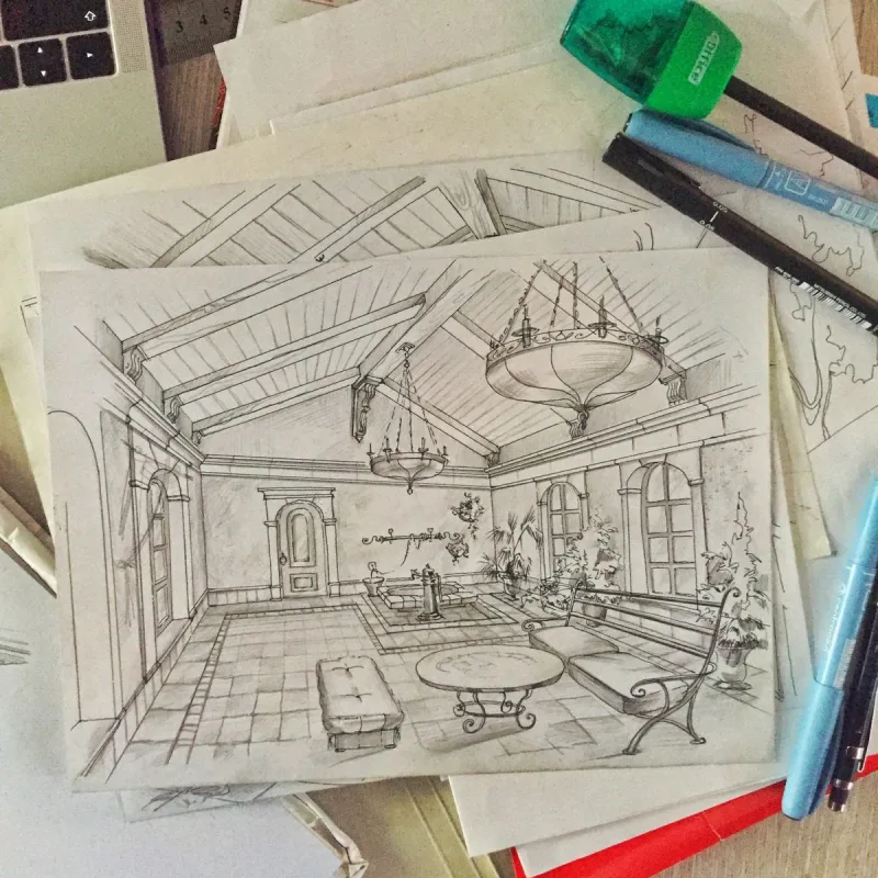 עיצוב פנים והדמיה של הפרויקט באלאניה