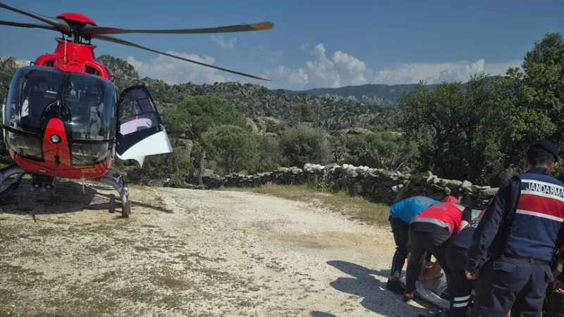 Osoba, która źle się poczuła podczas spaceru w Aydın, została przewieziona do szpitala helikopterem pogotowia ratunkowego
